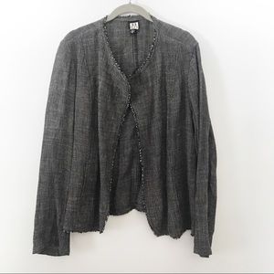 Eileen Fisher Open Front Tweed Blazer Jacket